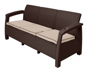 Диван Yalta Premium Sofa 3 Set (Ялта) шоколадный (+подушки под спину) в Карталах - kartaly.mebel-74.com | фото