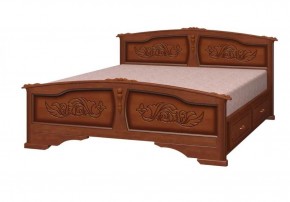 ЕЛЕНА Кровать из массива 1400 (Орех) с 2-мя ящиками в Карталах - kartaly.mebel-74.com | фото