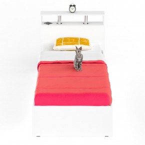 Камелия Кровать 0900, цвет белый, ШхГхВ 93,5х217х78,2 см., сп.м. 900х2000 мм., без матраса, основание есть в Карталах - kartaly.mebel-74.com | фото