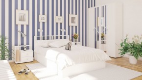 Камелия Кровать 1400, цвет белый, ШхГхВ 143,5х217х78,2 см., сп.м. 1400х2000 мм., без матраса, основание есть в Карталах - kartaly.mebel-74.com | фото