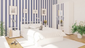 Камелия спальня № 7 Кровать 900 + Стол косметический + Зеркало + Комод, цвет белый, сп.м. 900х2000 мм., б/м, основание есть в Карталах - kartaly.mebel-74.com | фото