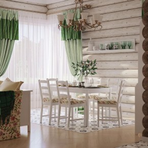 Комлект Вествик обеденный стол и четыре стула, массив сосны, цвет белый в Карталах - kartaly.mebel-74.com | фото