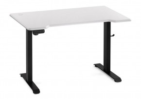 Компьютерный стол Маркос с механизмом подъема 120х75х75 белая шагрень / черный в Карталах - kartaly.mebel-74.com | фото