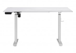 Компьютерный стол Маркос с механизмом подъема 140х80х75 белый / шагрень белая в Карталах - kartaly.mebel-74.com | фото