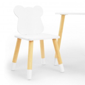 Комплект детской мебели стол и два стула Мишутка (Белый/Белый/Береза) в Карталах - kartaly.mebel-74.com | фото