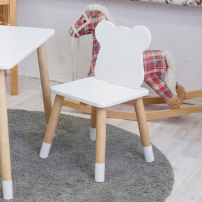 Комплект детской мебели стол и два стула Мишутка (Белый/Белый/Береза) в Карталах - kartaly.mebel-74.com | фото