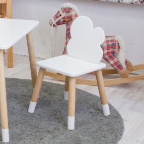 Комплект детской мебели стол и два стула Облачко (Белый/Белый/Береза) в Карталах - kartaly.mebel-74.com | фото