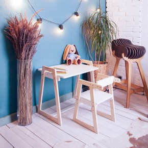 Комплект детской мебели стол и  два стула Я САМ "Лофт-Дуо" (Белый) в Карталах - kartaly.mebel-74.com | фото