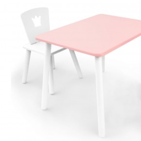 Комплект детской мебели стол и стул Корона (Розовый/Белый/Белый) в Карталах - kartaly.mebel-74.com | фото