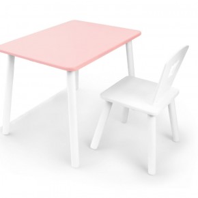 Комплект детской мебели стол и стул Корона (Розовый/Белый/Белый) в Карталах - kartaly.mebel-74.com | фото