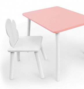 Комплект детской мебели стол и стул Облачко (Розывый/Белый/Белый) в Карталах - kartaly.mebel-74.com | фото