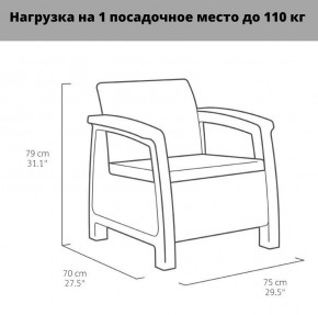 Комплект мебели Корфу Рест (Corfu Rest - without table) коричневый в Карталах - kartaly.mebel-74.com | фото