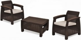 Комплект мебели Корфу Уикенд (Corfu Weekend) коричневый - серо-бежевый * в Карталах - kartaly.mebel-74.com | фото