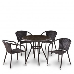 Комплект плетеной мебели T282ANT/Y137C-W53 Brown (4+1) в Карталах - kartaly.mebel-74.com | фото