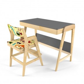 Комплект растущий стол и стул с чехлом 38 попугаев «Вуди» (Серый, Береза, Монстры) в Карталах - kartaly.mebel-74.com | фото
