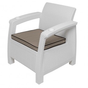 Комплект уличной мебели Yalta Premium Terrace Triple Set (Ялта) белый (+подушки под спину) в Карталах - kartaly.mebel-74.com | фото