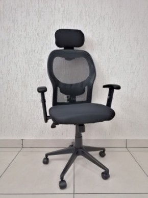 Кресло Barneo K-128 для персонала (черная ткань черная сетка) в Карталах - kartaly.mebel-74.com | фото