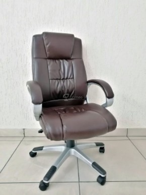 Кресло Barneo K-6 для руководителя (коричневая экокожа) в Карталах - kartaly.mebel-74.com | фото