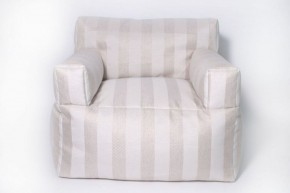 Кресло бескаркасное Уют полоса (Молочный) в Карталах - kartaly.mebel-74.com | фото