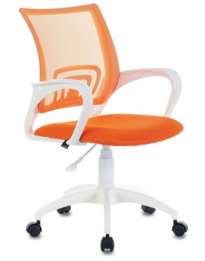 Кресло BRABIX "Fly MG-396W", пластик белый, сетка, оранжевое, 532401, MG-396W_532401 в Карталах - kartaly.mebel-74.com | фото