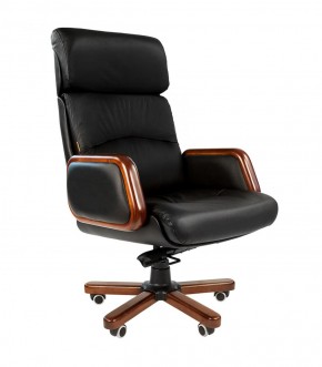 Кресло для руководителя CHAIRMAN 417 (Натуральная кожа) Черное в Карталах - kartaly.mebel-74.com | фото