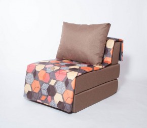 Кресло-кровать бескаркасное Харви (коричневый-геометрия браун) в Карталах - kartaly.mebel-74.com | фото