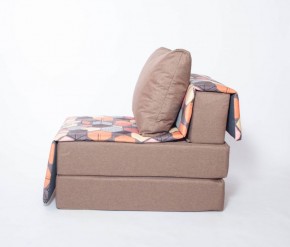 Кресло-кровать бескаркасное Харви (коричневый-геометрия браун) в Карталах - kartaly.mebel-74.com | фото