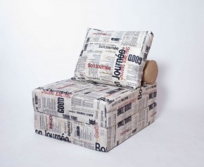 Кресло-кровать-пуф бескаркасное Прайм (Газета) в Карталах - kartaly.mebel-74.com | фото