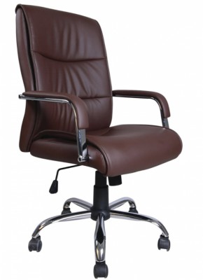 Кресло офисное BRABIX "Space EX-508" (экокожа, хром, коричневое) 531164 в Карталах - kartaly.mebel-74.com | фото