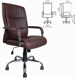 Кресло офисное BRABIX "Space EX-508" (экокожа, хром, коричневое) 531164 в Карталах - kartaly.mebel-74.com | фото