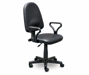 Кресло офисное Престиж+ (черный кожзам PV-1) г/п 140/ПВМ/ гольф в Карталах - kartaly.mebel-74.com | фото