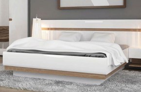 Кровать 140/TYP 91-01 с подъемником, LINATE ,цвет белый/сонома трюфель в Карталах - kartaly.mebel-74.com | фото