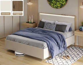 Кровать (Бело-серый U775 ST9/Дуб Галифакс Табак) 1600 в Карталах - kartaly.mebel-74.com | фото