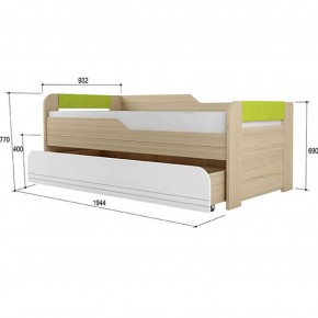 Кровать двухуровневая + подлокотники Стиль № 900.1 NEW (туя светлая/лайм) в Карталах - kartaly.mebel-74.com | фото