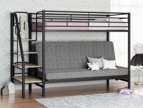 Кровать двухъярусная с диваном "Мадлен-3" (Черный/Серый) в Карталах - kartaly.mebel-74.com | фото