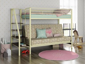 Кровать двухъярусная с диваном "Мадлен-3" (Белый/Фиолетовы) в Карталах - kartaly.mebel-74.com | фото