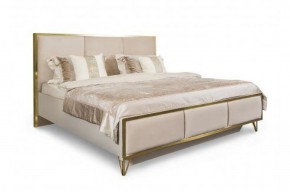 Кровать Lara 1800 с мягким изголовьем + основание (бежевый глянец) в Карталах - kartaly.mebel-74.com | фото