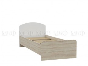 МАРТИНА Кровать 800 с настилом ЛДСП (Белый глянец/дуб сонома) в Карталах - kartaly.mebel-74.com | фото