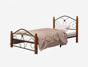 Кровать "Селена 1" Черная (900*2000) (ножки-махагон) с коваными элементами в Карталах - kartaly.mebel-74.com | фото