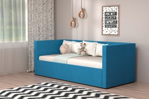 Кровать с ПМ (арт.030) (с/м 900*2000мм) (б/матр), ткань синяя в Карталах - kartaly.mebel-74.com | фото