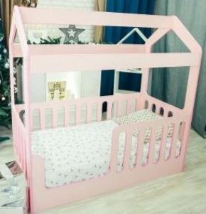 Кровать-домик без ящика 800*1600 (Розовый) в Карталах - kartaly.mebel-74.com | фото