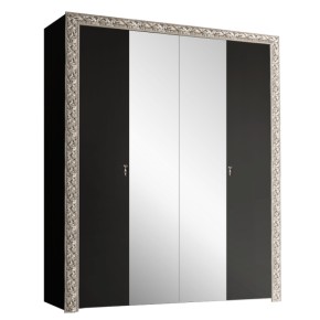Шкаф 4-х дв. (с зеркалами)  Premium черная/серебро (ТФШ1/4(П) в Карталах - kartaly.mebel-74.com | фото