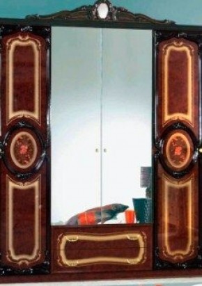 Шкаф 4-х дверный с зеркалами (01.144) Роза (могано) в Карталах - kartaly.mebel-74.com | фото
