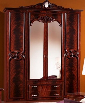 Шкаф 4-х дверный с зеркалами (03.144) Ольга (могано) в Карталах - kartaly.mebel-74.com | фото