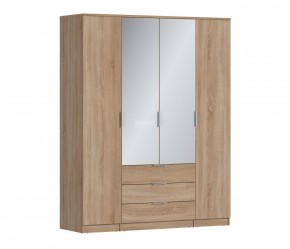 Шкаф 4х дверный с зеркалами Николь СБ-2595/1 (Дуб Сонома) в Карталах - kartaly.mebel-74.com | фото
