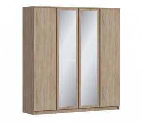 Шкаф 4х дверный с зеркалами Веста СБ-3082 (Дуб Сонома) в Карталах - kartaly.mebel-74.com | фото