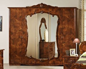 Шкаф 5-и дверный с зеркалами (20.145) Тициана (орех) в Карталах - kartaly.mebel-74.com | фото