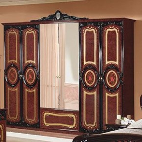 Шкаф 6-и дверный с зеркалами (01.146) Роза (могано) в Карталах - kartaly.mebel-74.com | фото