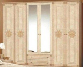 Шкаф 6-и дверный с зеркалами (02.146) Рома (беж) в Карталах - kartaly.mebel-74.com | фото