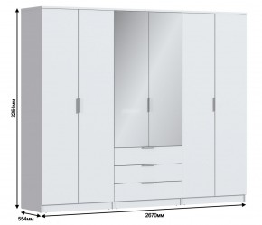 Шкаф 6-ти дверный Николь СБ-2593/1 (Белый) в Карталах - kartaly.mebel-74.com | фото